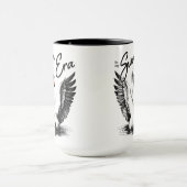 ヴィンテージスワンエラブラックプリント マグカップ (中央)