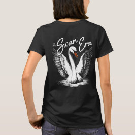 ヴィンテージスワンエラホワイトプリントフロント&バック Tシャツ