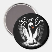 ヴィンテージスワンエラホワイトプリント マグネット (正面/裏面)