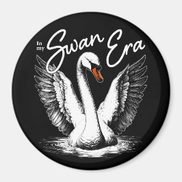 ヴィンテージスワンエラホワイトプリント マグネット