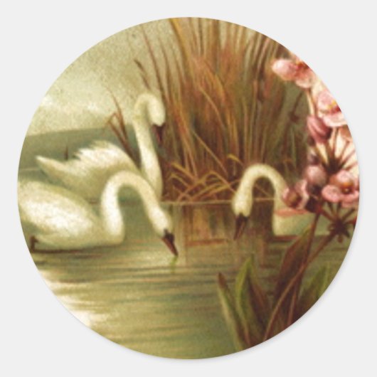 ヴィンテージスワンズ封筒用シールシール ラウンドシール (正面)