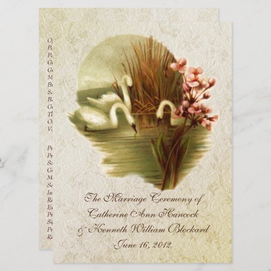 ヴィンテージスワンズ結婚式 プログラム (正面/裏面)