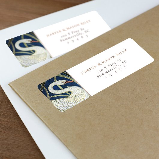 ヴィンテージスワンフローラカスタム差出人住所 ラベル