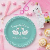 ヴィンテージスワンベビーシャワー春 ペーパープレート (パーティー)