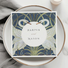 ヴィンテージスワンラヴ結婚ズ スタンダードランチョンナプキン