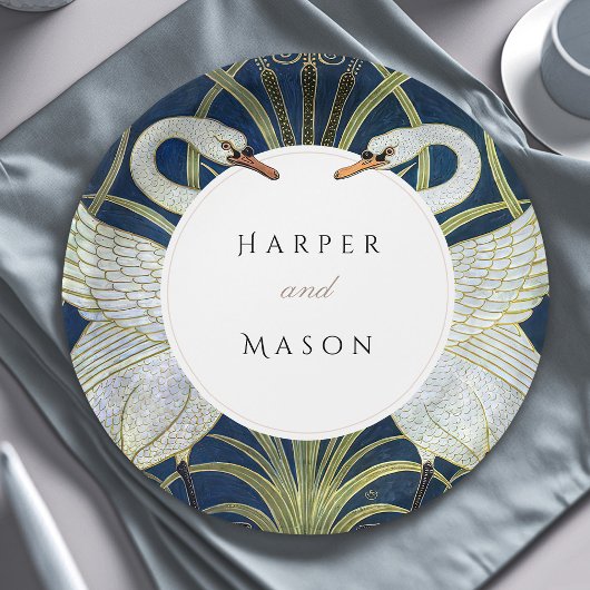 ヴィンテージスワンラヴ結婚ズ ペーパープレート