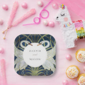 ヴィンテージスワンラヴ結婚ズ ペーパープレート (パーティー)