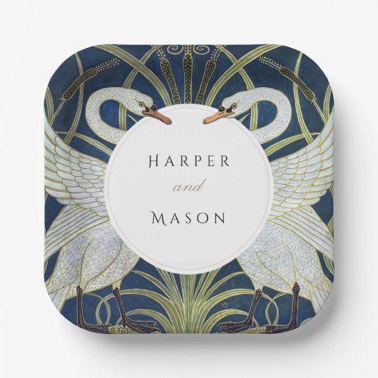 ヴィンテージスワンラヴ結婚ズ ペーパープレート (正面)