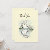 ヴィンテージスワンリフレクション着色ありがとう カード (正面/裏面インサイチュ)