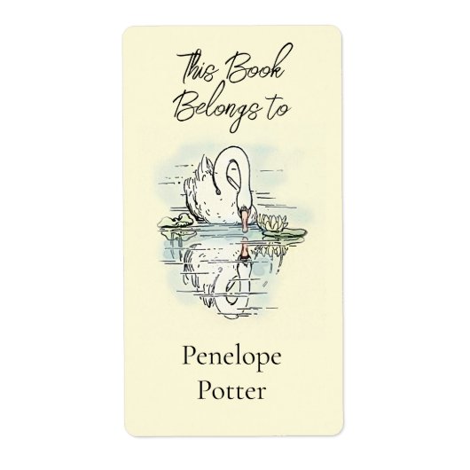 ヴィンテージスワン反射着色本プレート ラベル (正面)