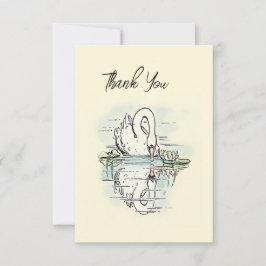 ヴィンテージスワン反射着色 サンキューカード