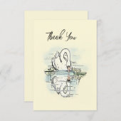 ヴィンテージスワン反射着色 サンキューカード (正面/裏面)