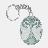 ヴィンテージスワン、ラッシュとアイリスby W. Crane キーホルダー (正面左)