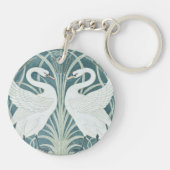 ヴィンテージスワン、ラッシュとアイリスby W. Crane キーホルダー (裏面)