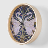 ヴィンテージスワン、ラッシュとアイリスby W. Crane 壁時計 (傾斜)