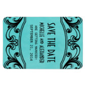 ヴィンテージスワーズ日付磁石、アクアを保存 マグネット (横)