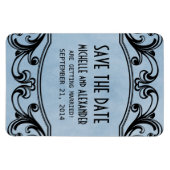 ヴィンテージスワーズ日付磁石、青を保存 マグネット (横)