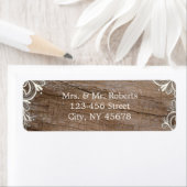 ヴィンテージスワール納屋の木のレースの国の結婚式 ラベル (インサイチュ)