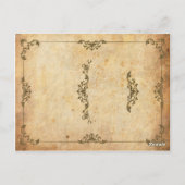 ヴィンテージスワール結婚式の受付テーブル番号 ポストカード (裏面)