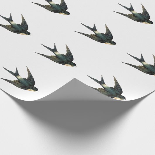 ヴィンテージスワ飛んでいるローバー描写ドアンティークズアート ラッピングペーパー (角)