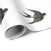 ヴィンテージスワ飛んでいるローバー描写ドアンティークズアート ラッピングペーパー (ロールコーナー)