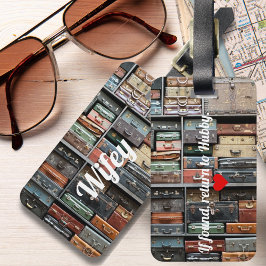 ヴィンテージスーツケースの妻旅  放浪癖が笑える ラゲッジタグ