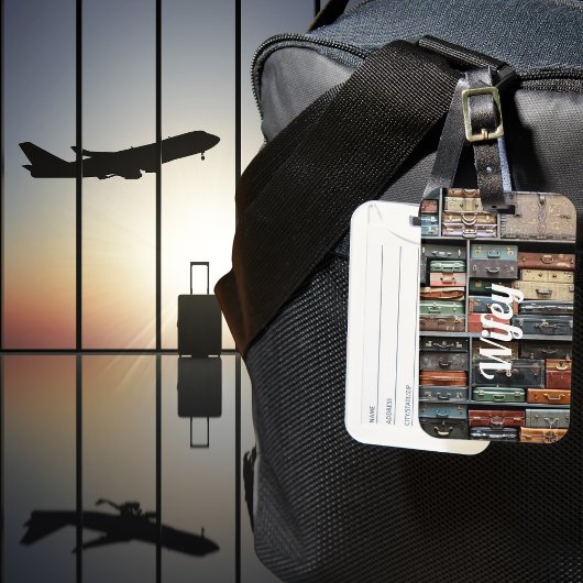 ヴィンテージスーツケースウィーフェイトラベルワンドルスト写真 ラゲッジタグ