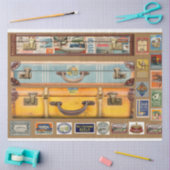 ヴィンテージスーツケース切り離しティッシュペーパー 薄葉紙 (クラフト)