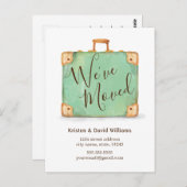 ヴィンテージスーツケース引っ越しました移動告知 ポストカード (正面/裏面)