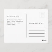 ヴィンテージスーツケース引っ越しました移動告知 ポストカード (裏面)