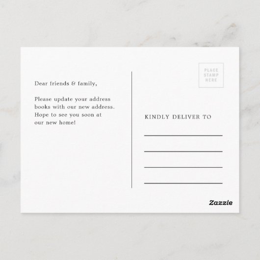 ヴィンテージスーツケース引っ越しました移動告知 ポストカード (裏面)