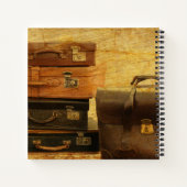 ヴィンテージスーツケース旅行バケットリストカスタム ノートブック (裏面)