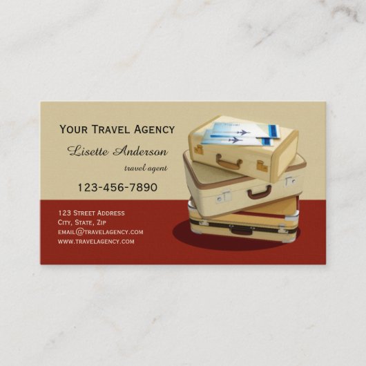 ヴィンテージスーツケース旅行代理店名刺 名刺 (正面)