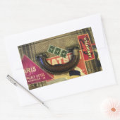 ヴィンテージスーツケース 長方形シール (封筒)