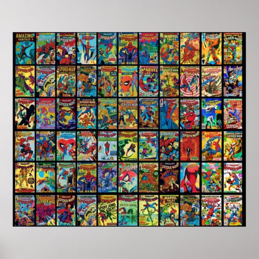 ヴィンテージスーパーヒーロー漫画図書収集パターン3 ポスター (正面)