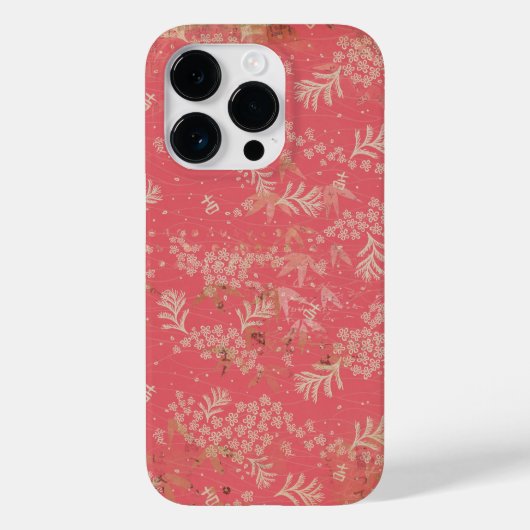 ヴィンテージス日本のトレストの花葉と花 Case-Mate iPhoneケース (裏面)