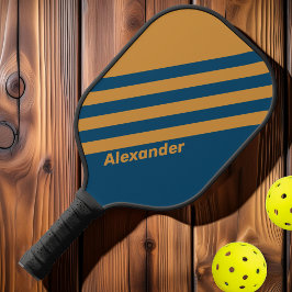 ヴィンテージス王室のポーツストライプ金ゴールド（名前） ピックルボールラケット