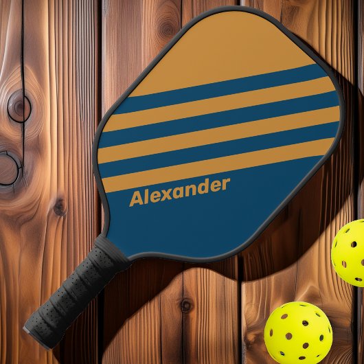 ヴィンテージス王室のポーツストライプ金ゴールド（名前） ピックルボールラケット