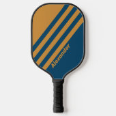 ヴィンテージス王室のポーツストライプ金ゴールド（名前） ピックルボールラケット (正面)