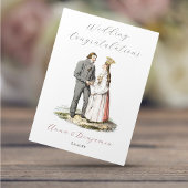 ヴィンテージス結婚ウェーデンフォーク夫婦祝賀 カード