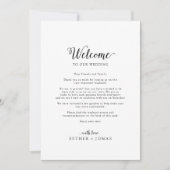 ヴィンテージス結婚クリプトのウェルカムレター&旅程 (正面)