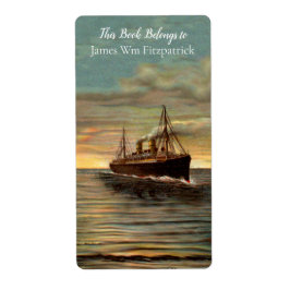 ヴィンテージス航海のテームシップ海洋芸術蔵書票 ラベル