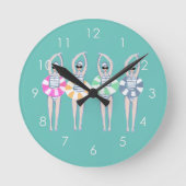 ヴィンテージス芸術的イミング泳ぐ人スイムリングや輪プール  ラウンド壁時計 (正面)