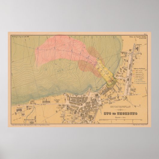 ヴィンテージズグスイスの地図（1887年） ポスター (正面)