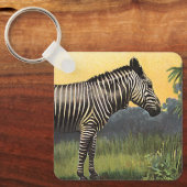 ヴィンテージズブラ,アフリカのサバンナ,野生動物 キーホルダー (正面)