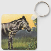 ヴィンテージズブラ,アフリカのサバンナ,野生動物 キーホルダー (裏面)