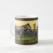 ヴィンテージズブラ，アフリカのサバンナ，野生動物 コーヒーマグカップ (正面左)
