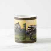 ヴィンテージズブラ，アフリカのサバンナ，野生動物 コーヒーマグカップ (中央)