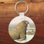 ヴィンテージセイウチ北極、野生動物の氷山 キーホルダー (正面)