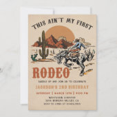 ヴィンテージセカンドロデオ西カウボーイ2nd誕生日 招待状 (正面)
